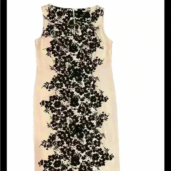 Ronni Nicole Women's Sleeveless Floral Black and White Sheath Dress Size 8 - Picture 1 of 4